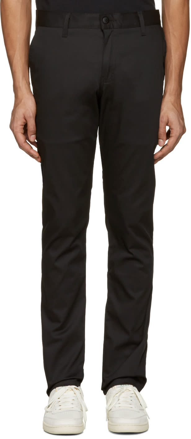 Naked and Famous Denim Black Slim Chino Trousers