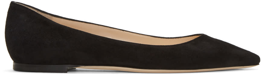 Jimmy Choo Black Suede Romy Ballerina Flats