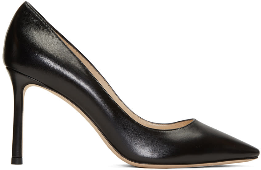 Jimmy Choo Black Leather Romy Heels