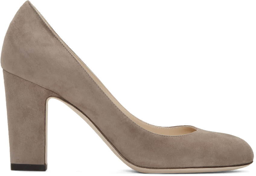 Jimmy Choo Taupe Suede Billie Heels