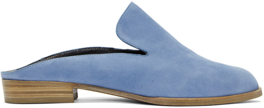 Robert Clergerie Blue Suede Alicem Slip-on Loafers