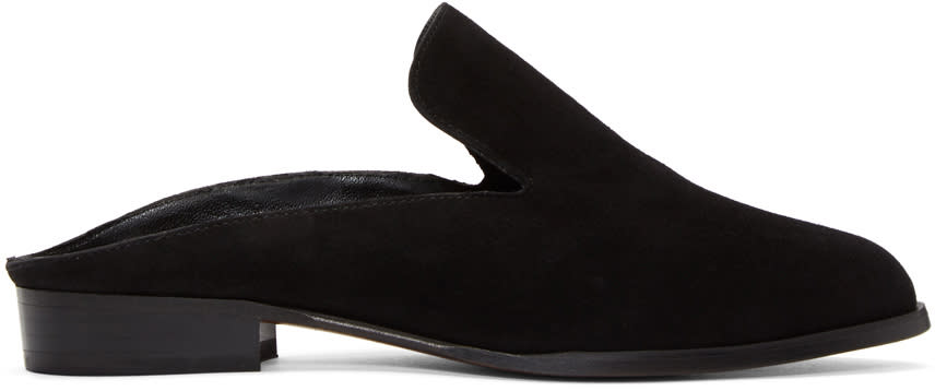 Robert Clergerie Black Suede Alicem Slip-on Loafers