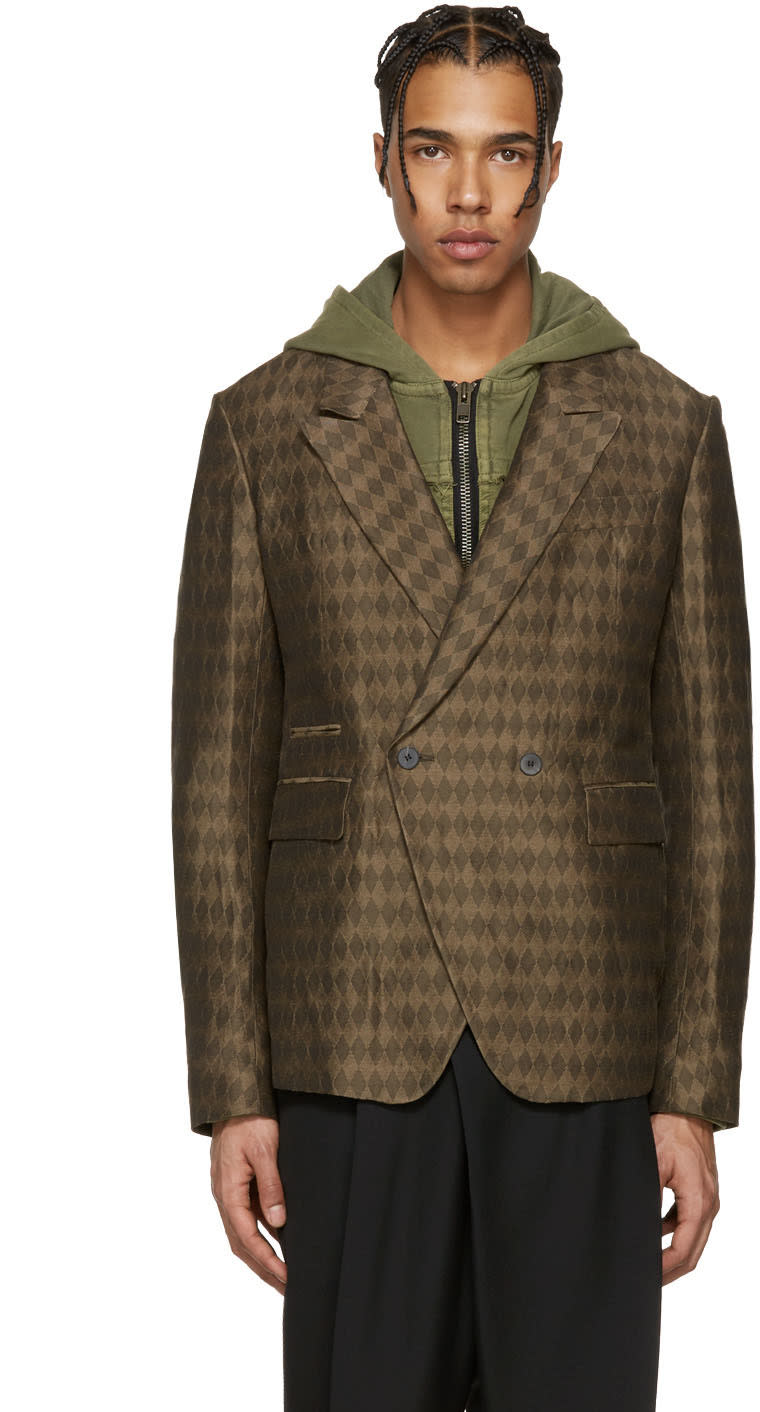 Haider Ackermann Brown Diamonds Blazer