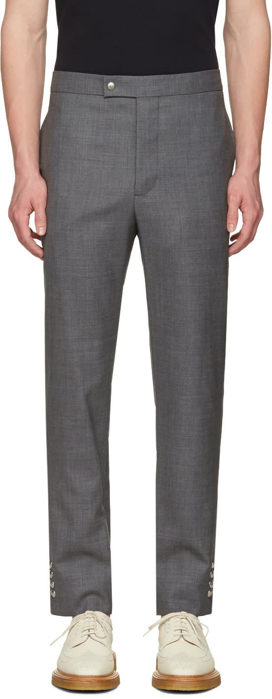 Moncler Gamme Bleu Grey Button Cuff Trousers