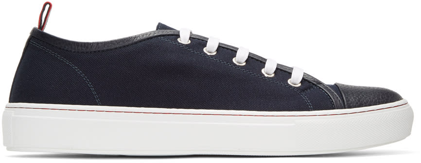 Moncler Gamme Bleu Navy Canvas Sneakers