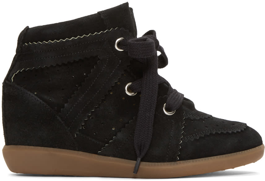 Isabel Marant Black Bobby Wedge Sneakers