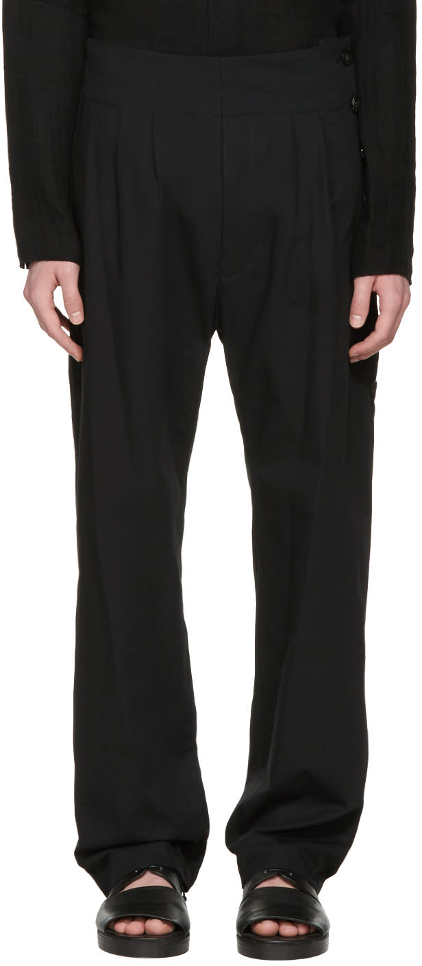 Nude:mm Black Side Button Trousers