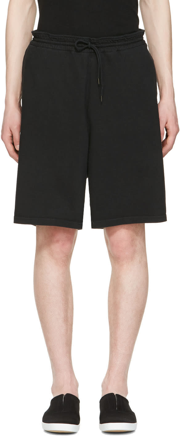 Undecorated Man Black Drawstring Lounge Shorts