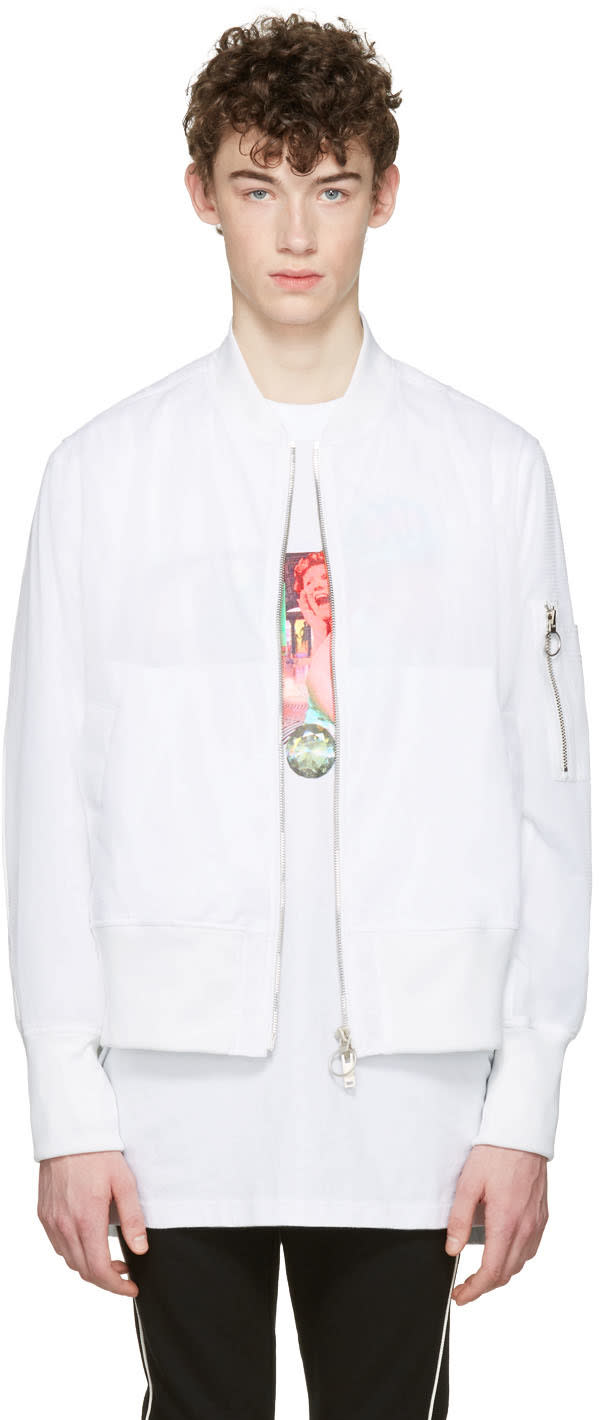 D By D ホワイト メッシュ ボンバー ジャケット