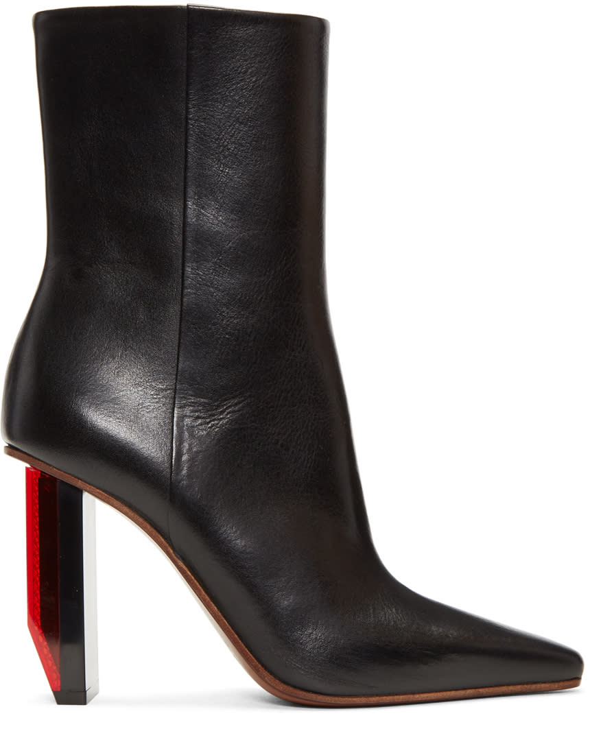 Vetements Black and Red Reflector Heel Boots