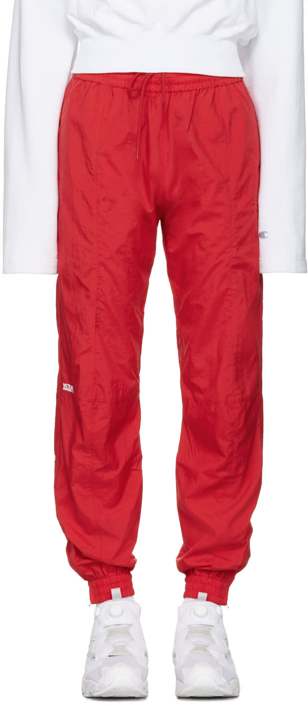 Vetements Red Reebok Edition Biker Track Pants