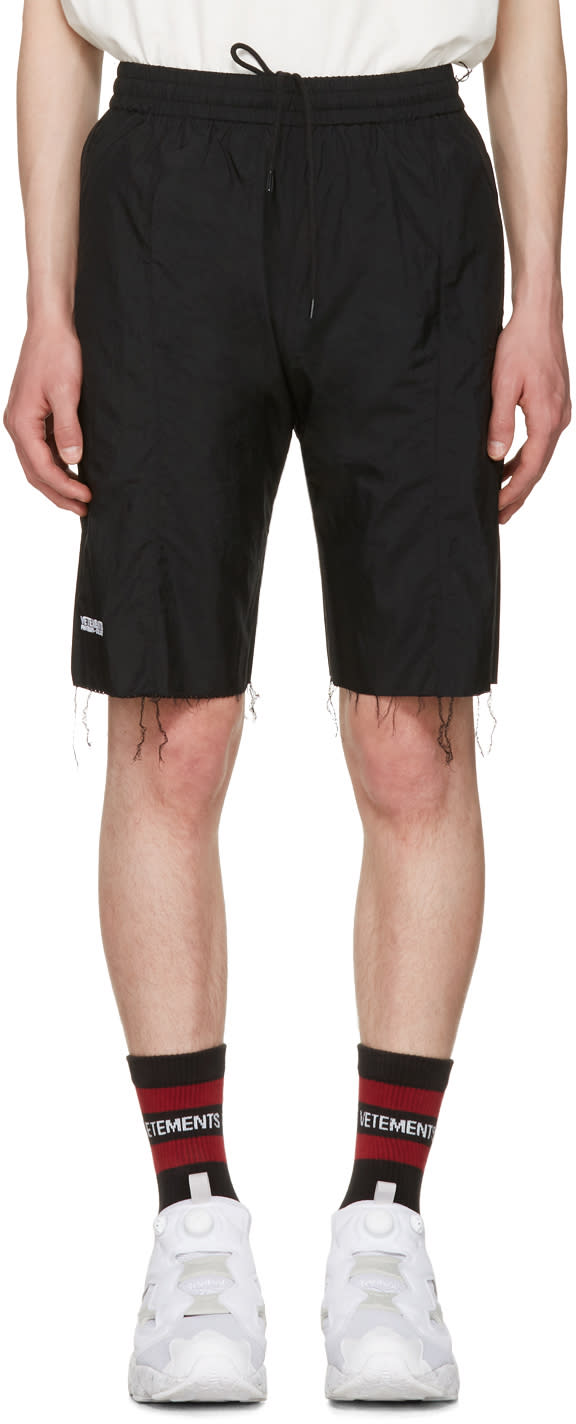 Vetements Black Reebok Edition Biker Track Shorts