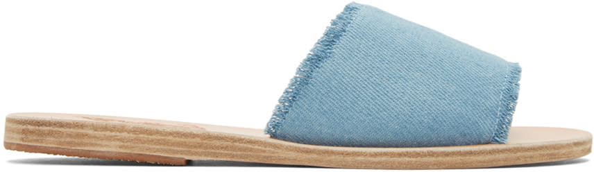 Ancient Greek Sandals Blue Denim Taygete Sandals