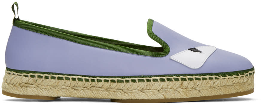 Fendi Purple Leather bag Bugs Espadrilles