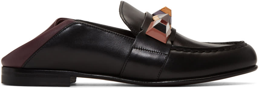 Fendi Black Rainbow Loafers