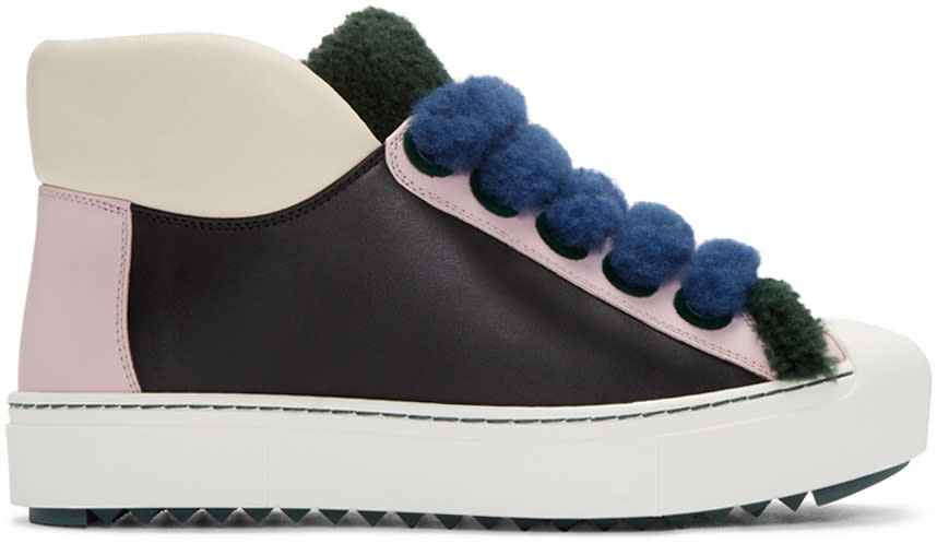Fendi Multicolor Shearling Sneakers
