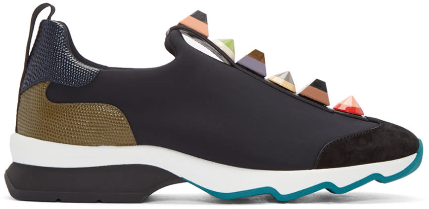 Fendi Black Studded Sneakers