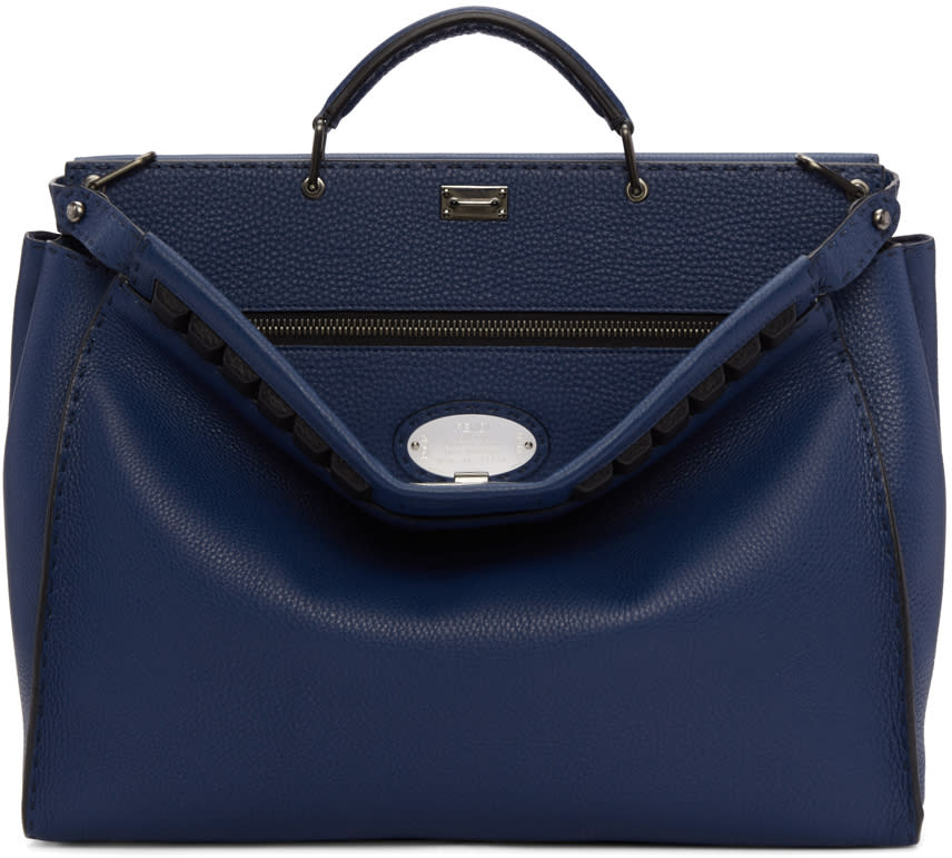 Fendi ブルー スタッド ピーカブー トート