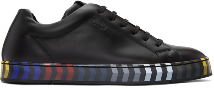 Fendi Black Leather Sneakers