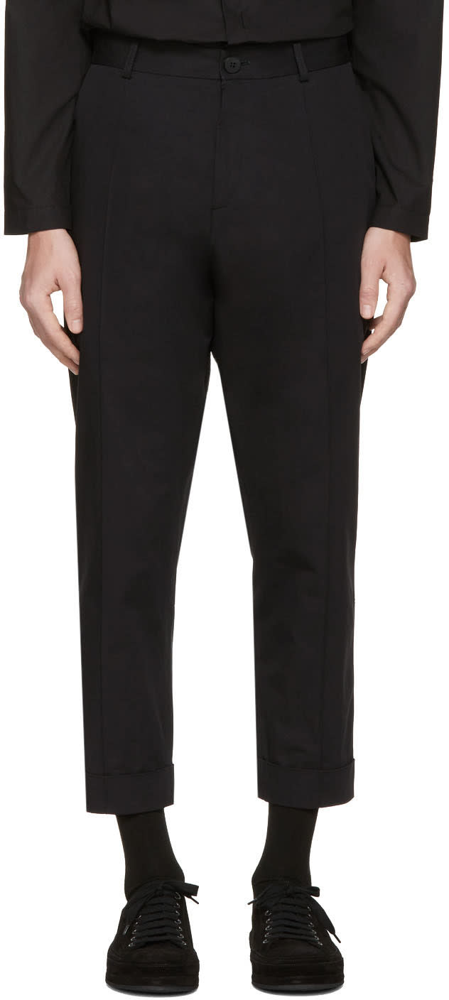 Isabel Benenato Black Cotton Trousers