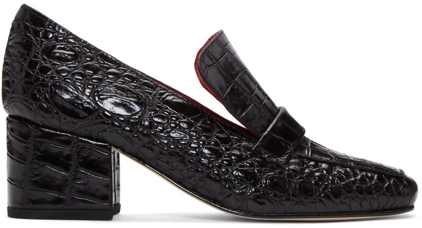 Dorateymur Black Python-embossed Turbojet Heels