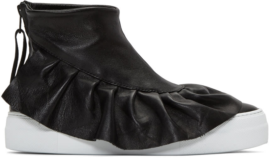 Joshua Sanders Black Ruched High-top Sneakers