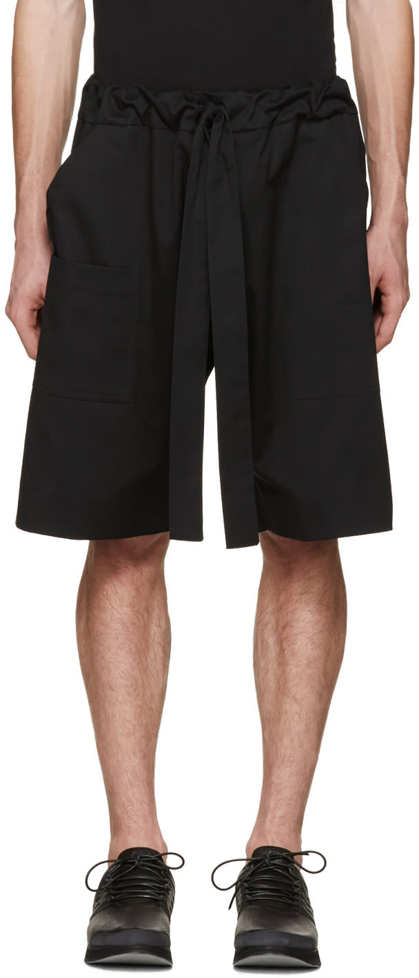 Phoebe English Black Tie Front Shorts