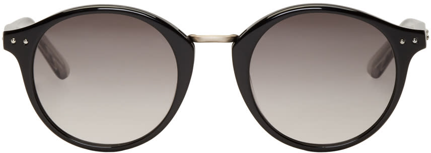 Bottega Veneta Black Round Sunglasses