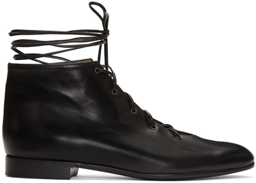 Alumnae Black Garconne Lace-up Boots