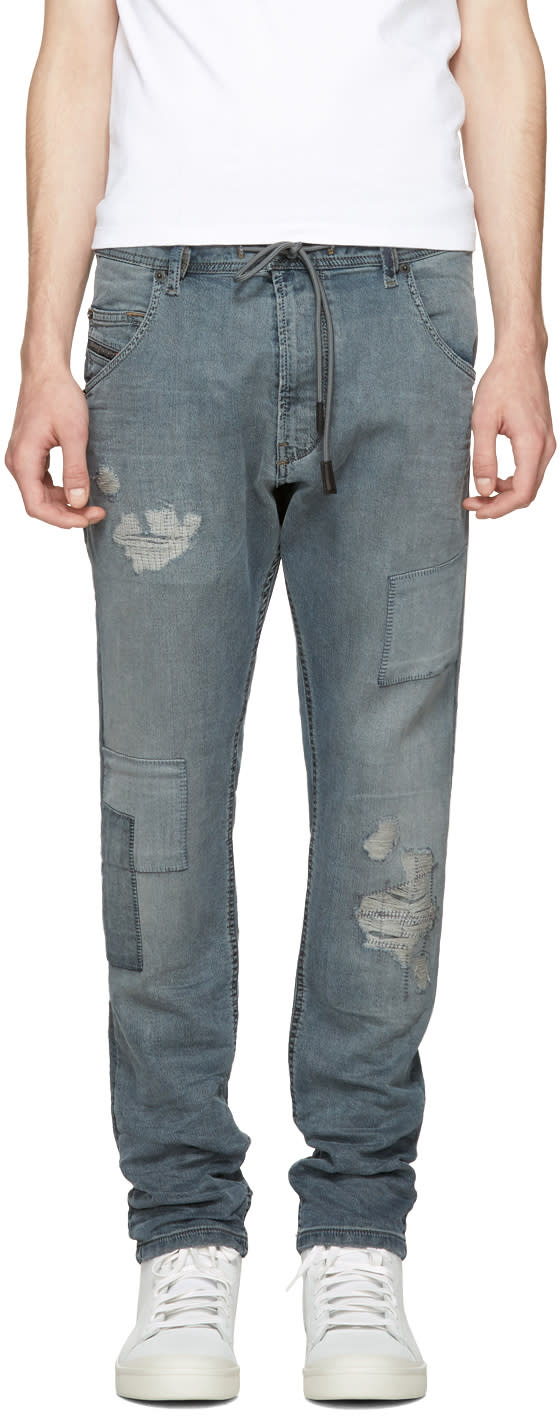 Diesel Blue Krookley Cb-ne Patch Jogg Jeans