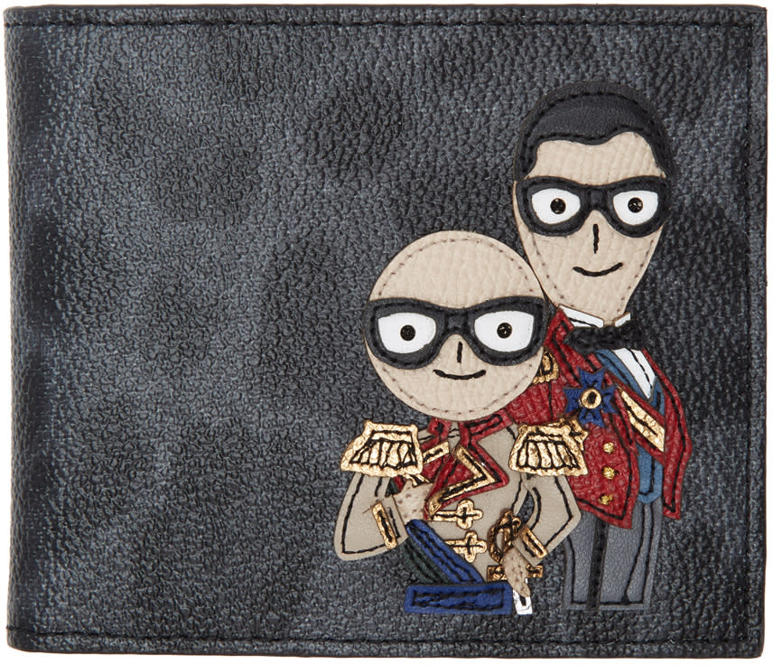 Dolce and Gabbana Grey Leopard Knight Designers Wallet