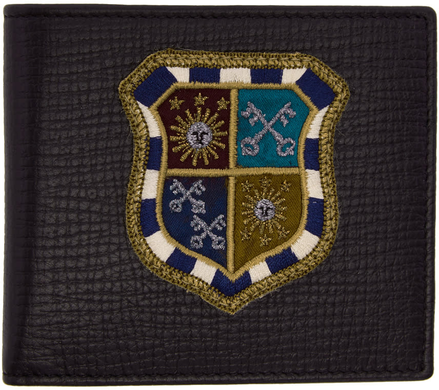 Dolce and Gabbana Black Crest Medal Wallet