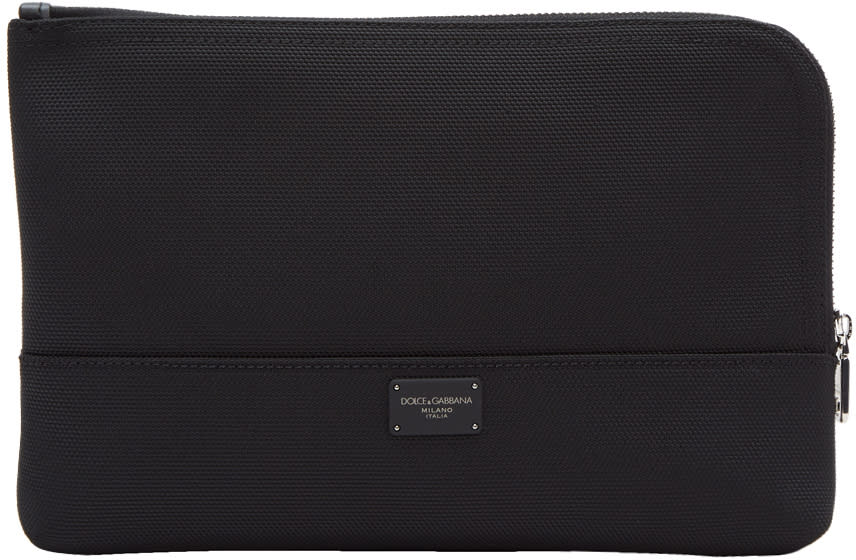 Dolce and Gabbana Black Canvas Pouch