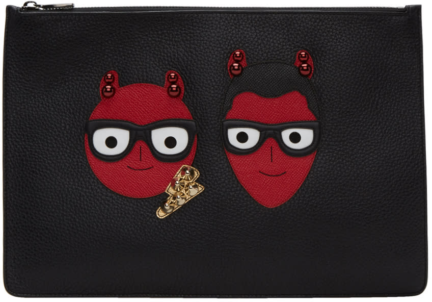 Dolce and Gabbana Black Devil Designers Pouch