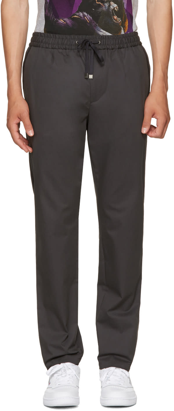 Dolce and Gabbana Grey Tapered Drawstring Trousers