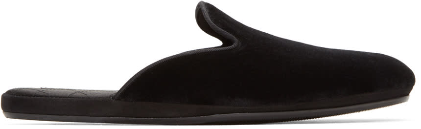 Dolce and Gabbana Black Velvet Slippers