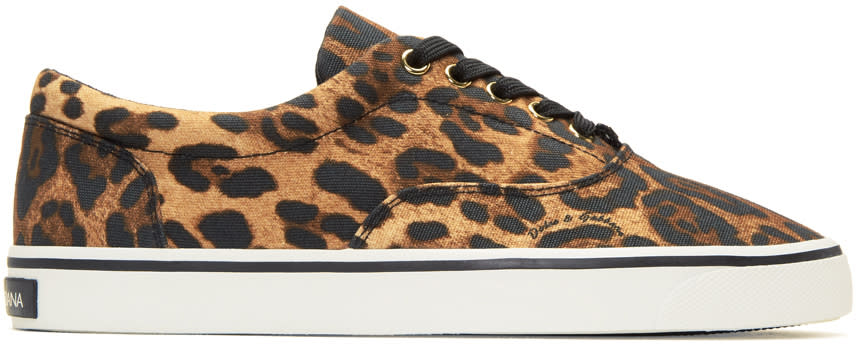 Dolce and Gabbana Brown Leopard Sneakers