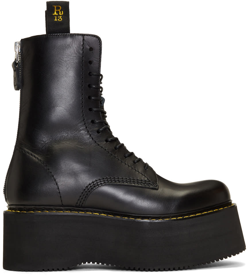 R13 Black X-stack Boots