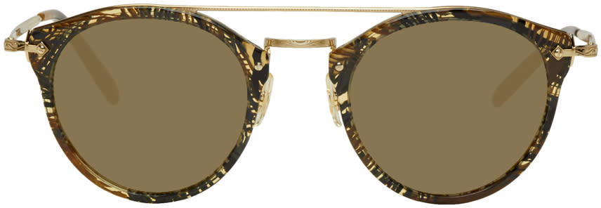 Oliver Peoples Pour Alain Mikli Gold and Brown Remick Sunglasses