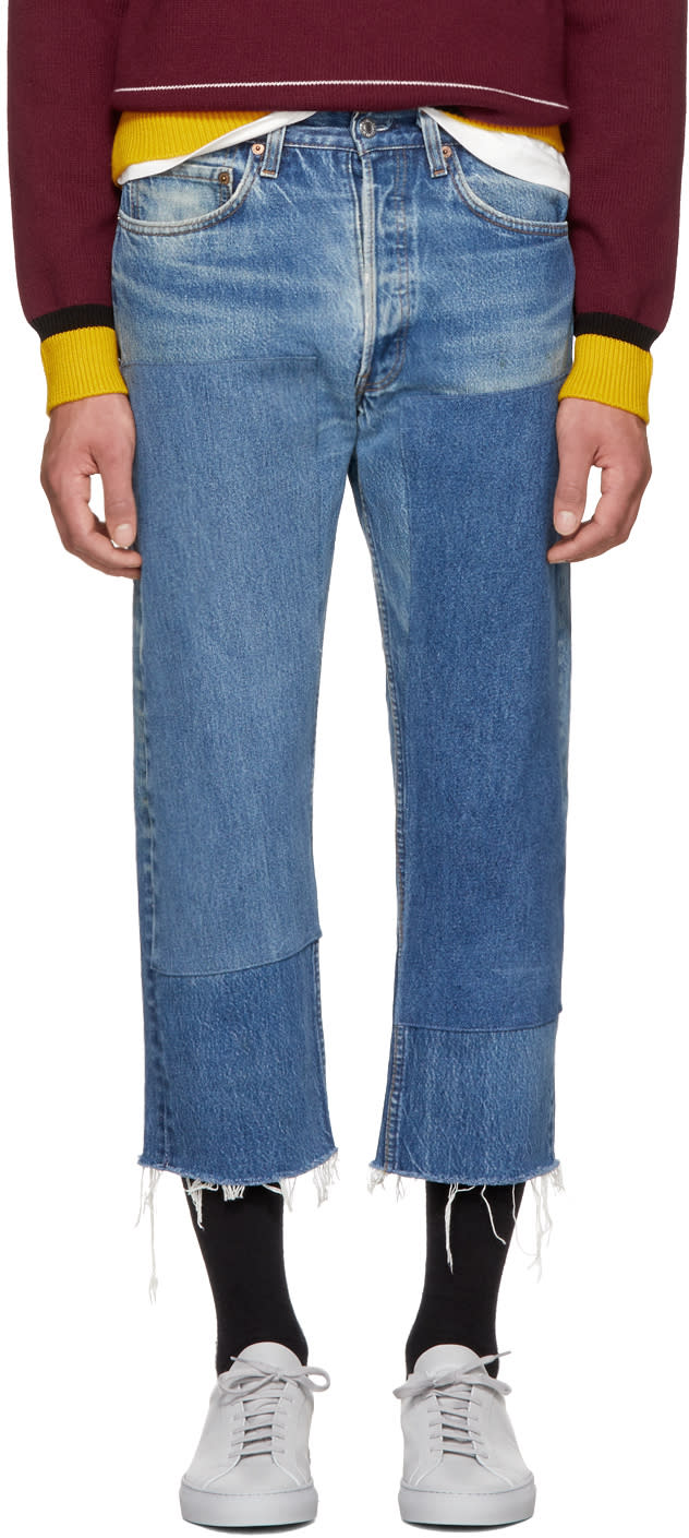 B Sides Indigo Large Two Patch Jeans