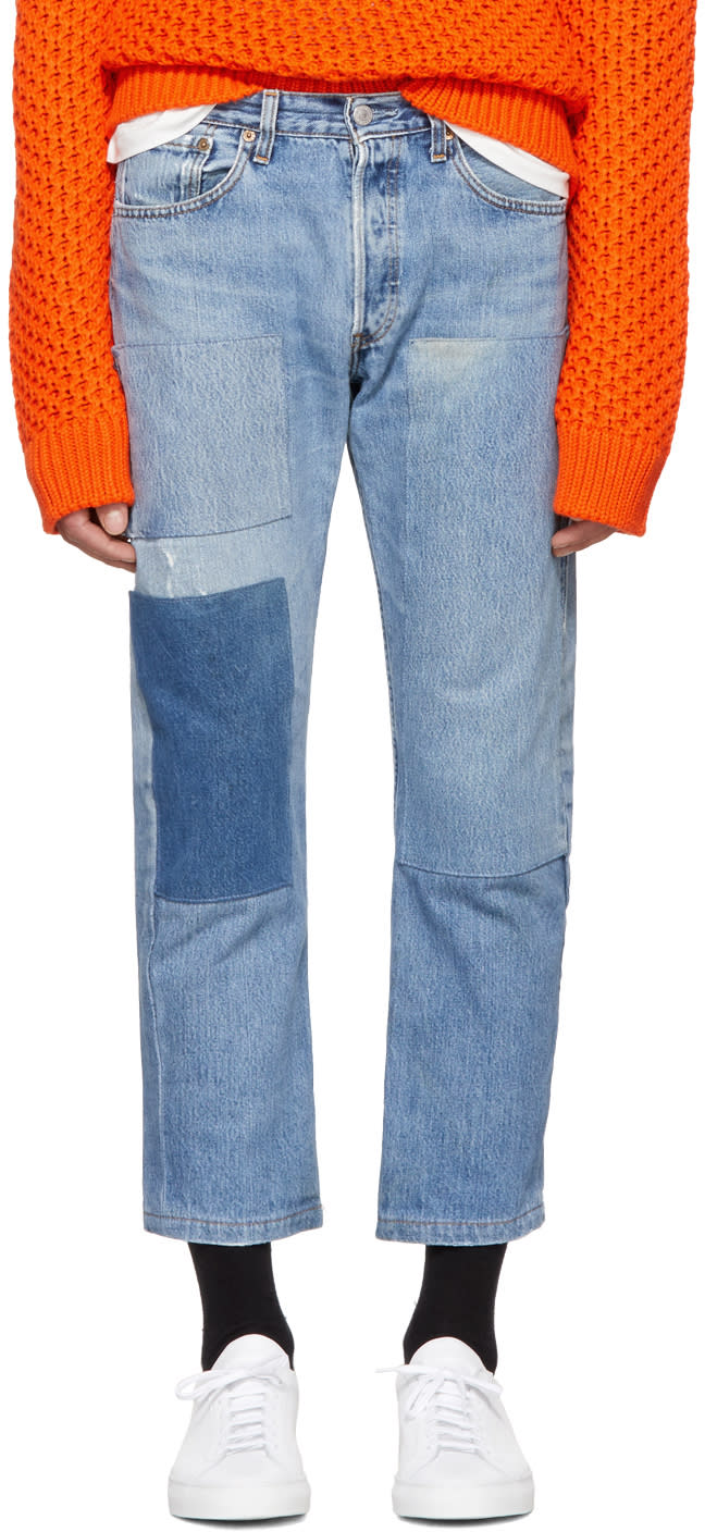 B Sides Indigo Three Patch Jeans