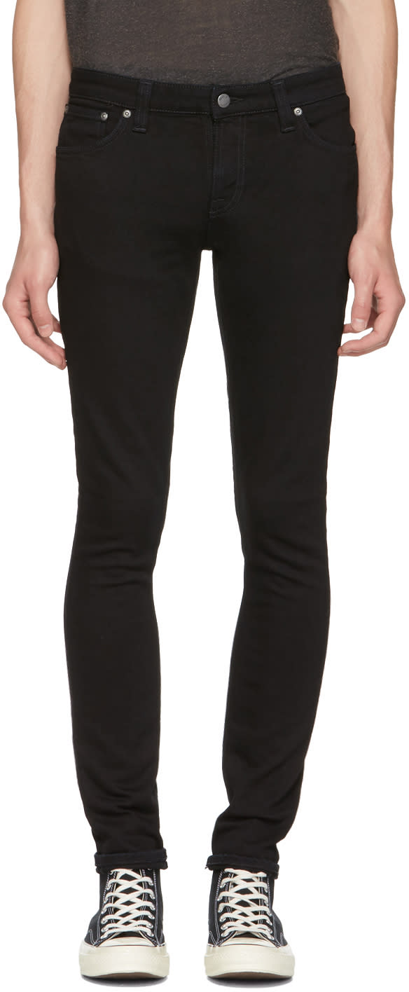 Nudie Jeans Black Skinny Lin Jeans