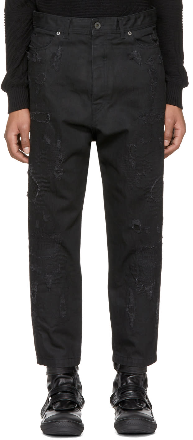 Diesel Black Gold Black Low Crotch Cropped Jeans