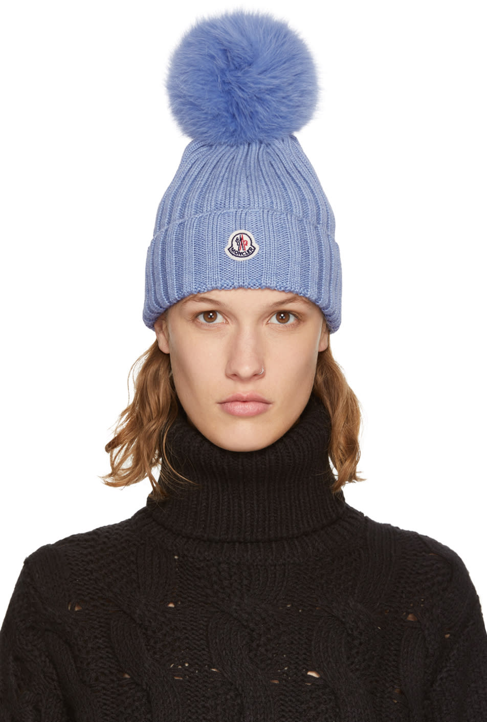moncler hat with fur pom pom