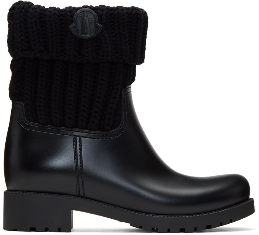 Moncler Black Pvc Ginette Boots
