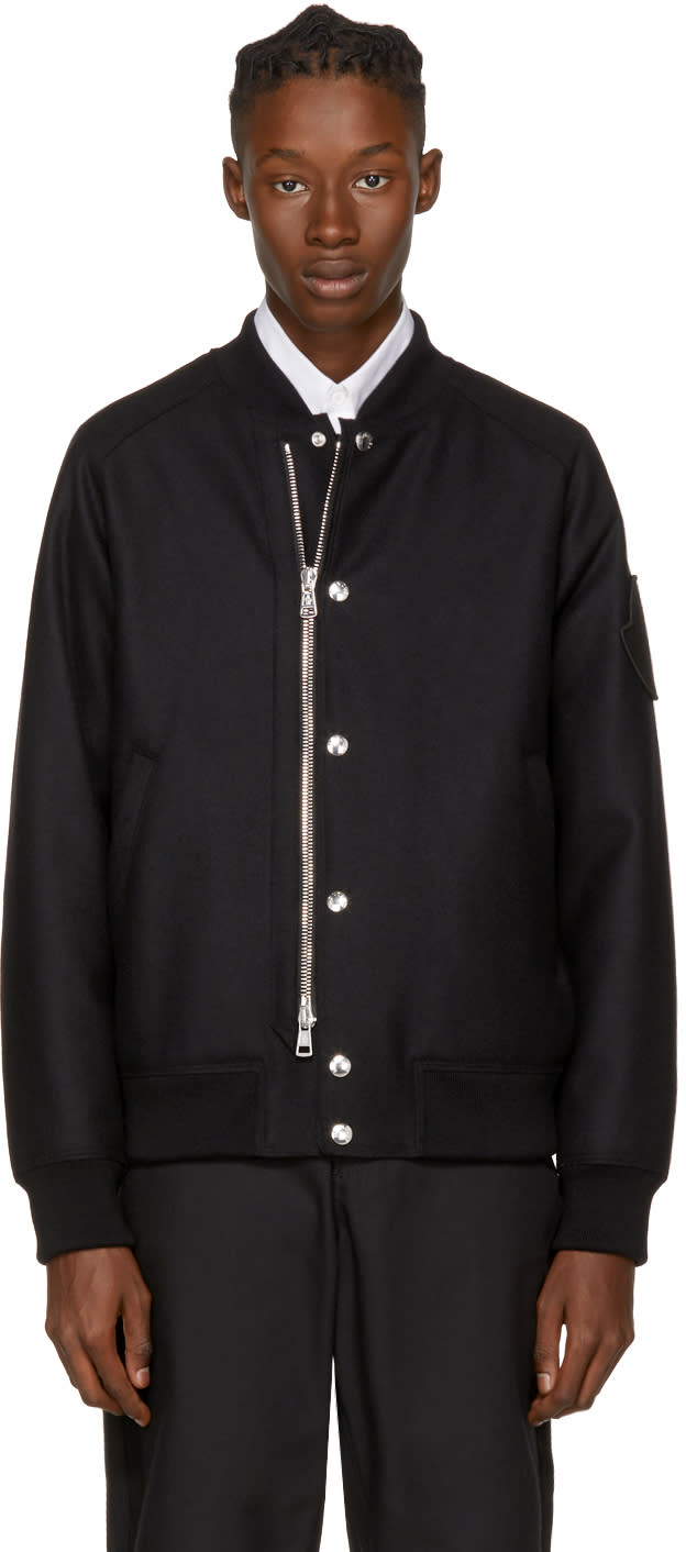 Moncler Black Down Ica Bomber Jacket