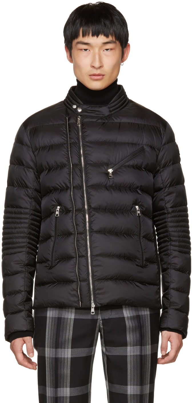 Moncler Black Down Aubin Biker Jacket