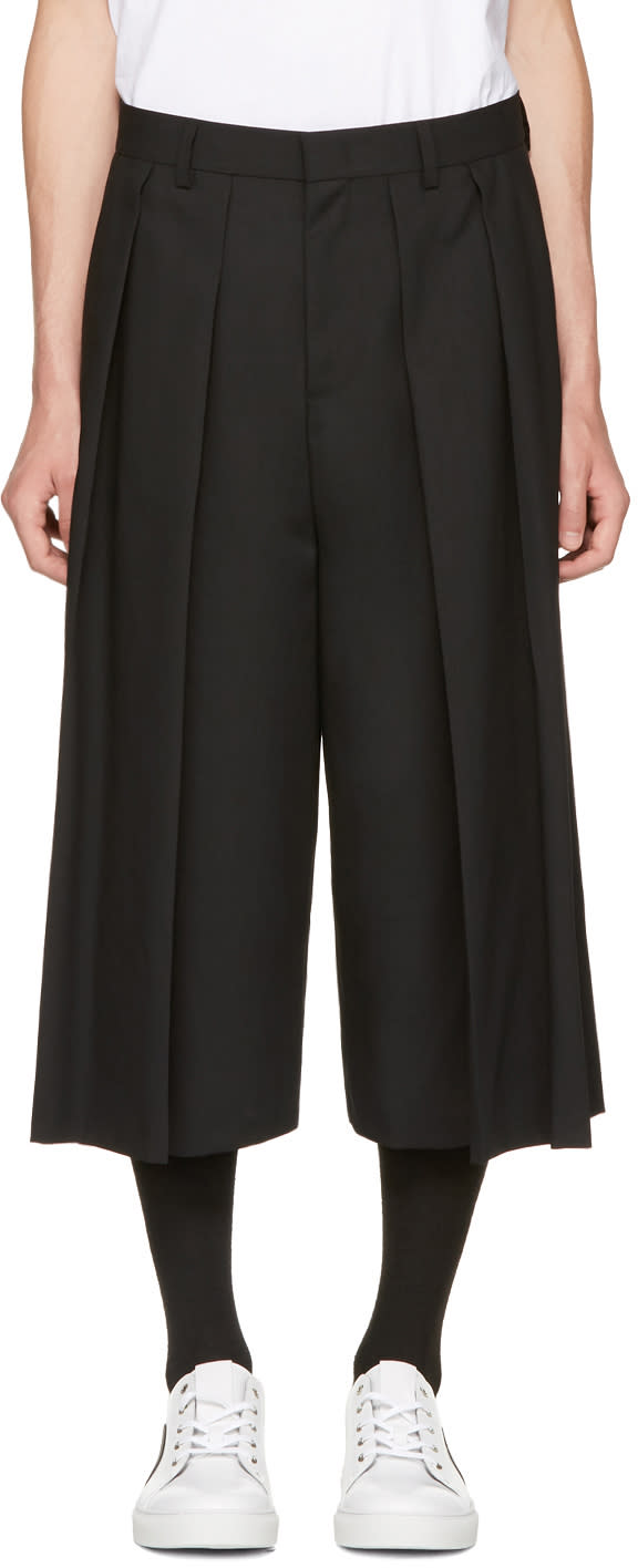 Mcq Alexander Mcqueen Black Atami Kilt Shorts
