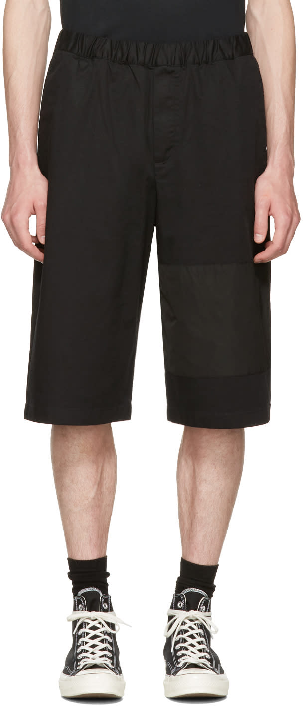 Mcq Alexander Mcqueen Black Panelled Chino Shorts