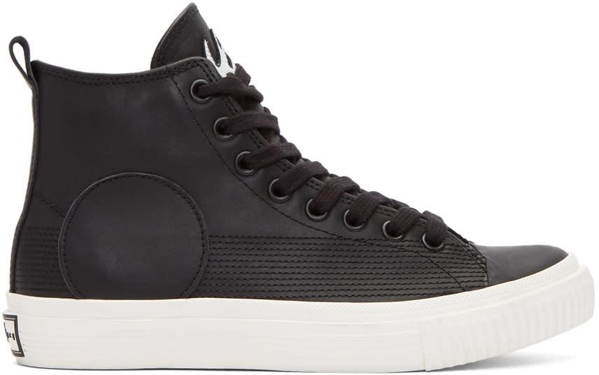 Mcq Alexander Mcqueen Black Swallow Plimsoll High-top Sneakers